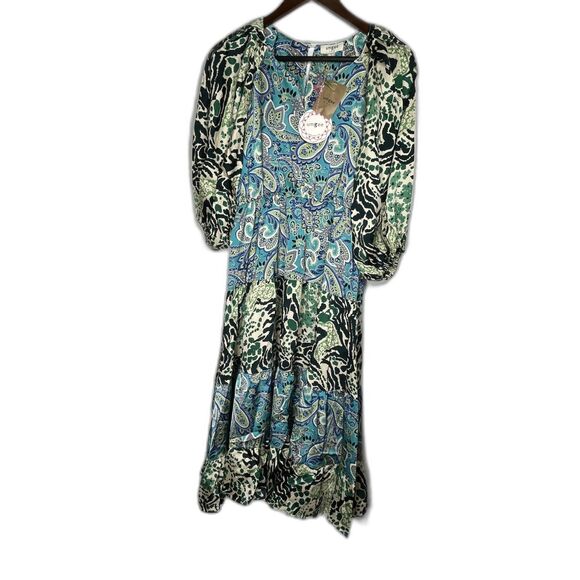 Umgee NWT Boutique Gypsy Boho Floral Paisley Print Dress S M L - Picture 2 of 10